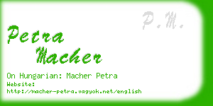 petra macher business card